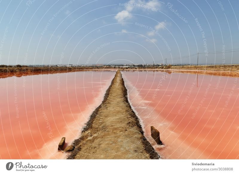 Salinas Lake Manmade structures Vacation & Travel Esthetic Multicoloured Orange Pink Red Salt Portugal Industry Algarve Landscape Colour photo Exterior shot