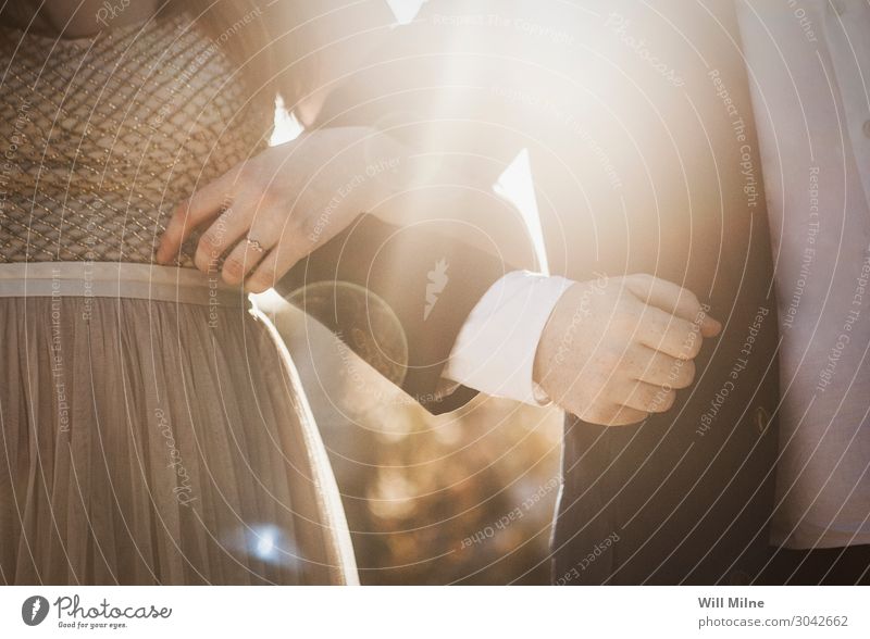 Bride and Groom with Arms Linked Human being Feminine Young woman Youth (Young adults) Young man Woman Adults Man 2 18 - 30 years Happiness Contentment