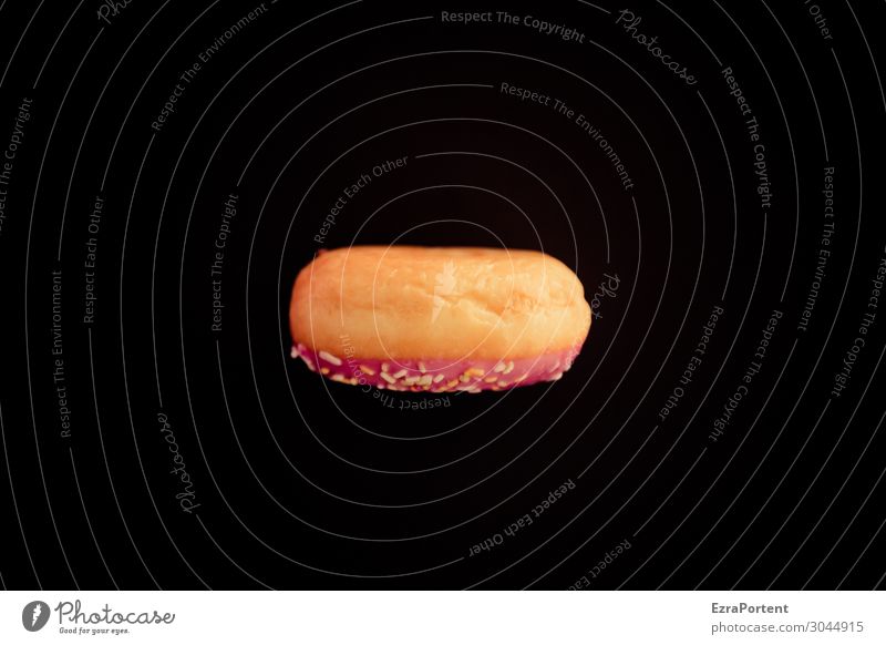 Fat biscuits with hole Food Dough Baked goods Candy Nutrition Fast food Round Pink Black Donut 1 Individual Middle Food photograph Colour photo Interior shot