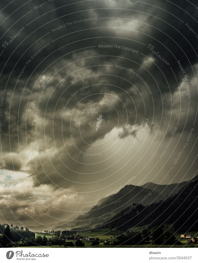 Shadows over Oberstdorf Vacation & Travel Tourism Trip Mountain Hiking Environment Nature Landscape Sky Clouds Storm clouds Sun Summer Climate Climate change