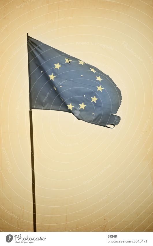 EU Flag Retro Europe European Union Flagstaff flown flag flying flag national flag no person Object photography star Symbols and metaphors waving bullet hole