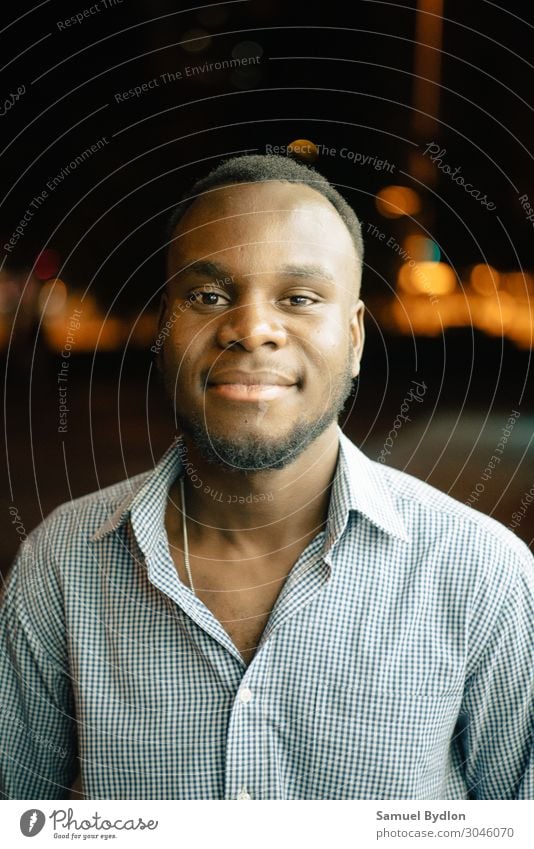 Young man looks thoughtfully into the camera Masculine Youth (Young adults) 18 - 30 years Adults Think Dream Success Good Cute Watchfulness Serene Patient