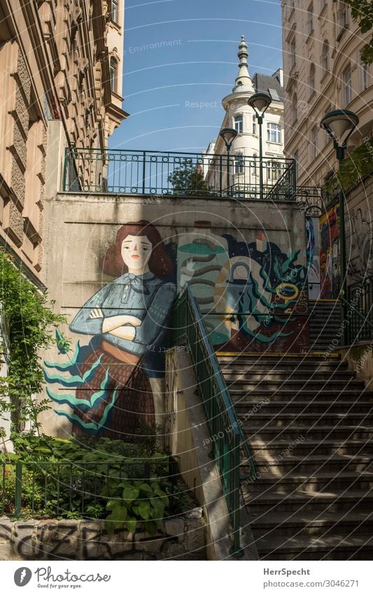 Climbing the Capistries in Mariahilf Vienna Capital city Downtown Old town House (Residential Structure) Manmade structures Building Architecture Stairs