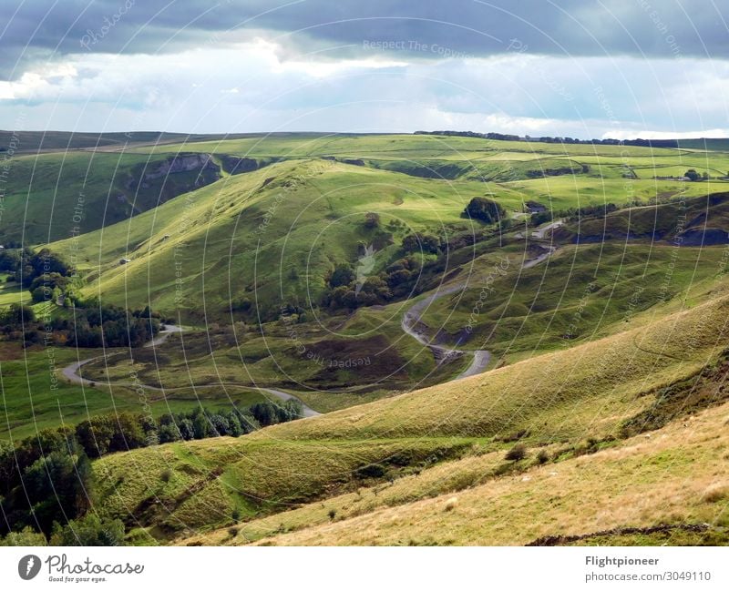 Peak District National Park, England Mountain Hiking Environment Nature Landscape Plant Elements Earth Sky Clouds Sunlight Summer Autumn Weather