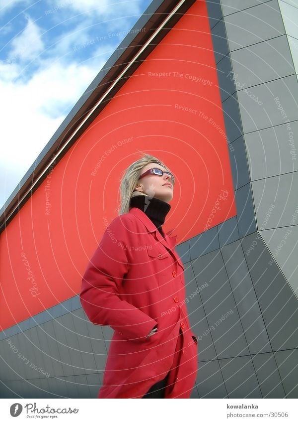 red blooded woman Red Design Wide angle Clouds Screen Woman Architecture