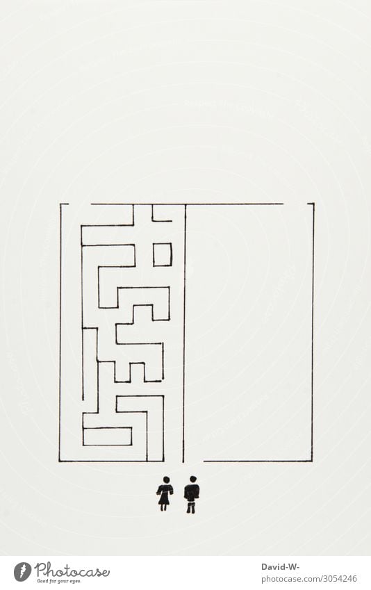 Equal rights unfair man vs. woman gender struggle compromise Inequity Man Woman competition common equal rights Feminism Drawing creatively Creativity