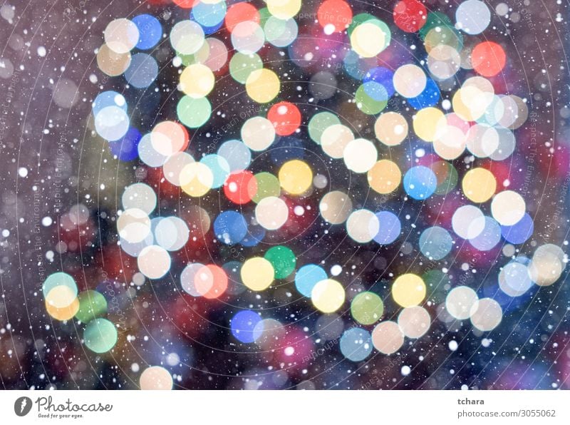 Christmas bokeh Elegant Style Design Happy Beautiful Snow Decoration Feasts & Celebrations Christmas & Advent Art Glittering Bright New Blue Yellow Gold White