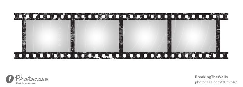 Six empty retro frames of 35 mm film strip Art Media Cinema Film industry Video Old Dirty Retro Black White Photography border Analog Classical reel