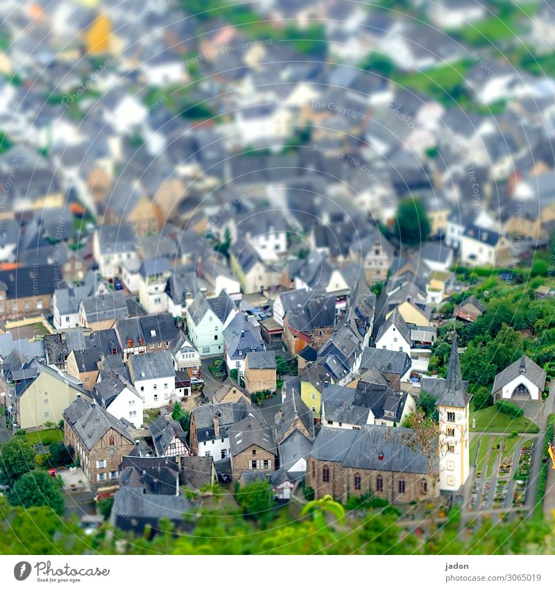 destination. Town Tilt-Shift Church model building landscape Exterior shot Bird's-eye view Pattern green miniature landscape Street