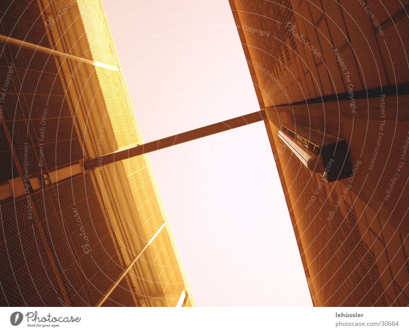 View upwards Concrete Parking garage Roof Construction Architecture Metal Sky