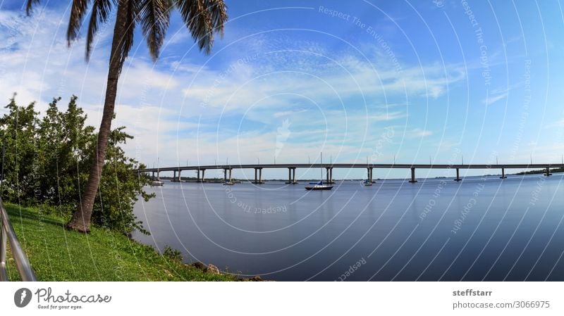 Edison Bridge over the Caloosahatchee River in Fort Myers Vacation & Travel Trip Ocean Sailing Nature Landscape Coast Harbour Street Sailboat Watercraft Blue