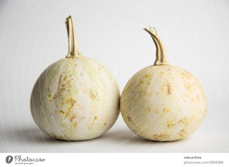 perfect pumpkins on white background Vegetable Decoration Thanksgiving Hallowe'en Plant Autumn Fresh White Pumpkin orange food Mature isolated seasonal Single