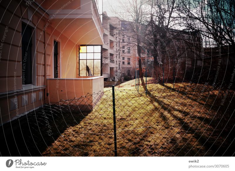 balcony lighting Landscape Sky Clouds Tree Grass Lawn goerlitz Germany Saxony Small Town House (Residential Structure) Building Housefront Wall (barrier)