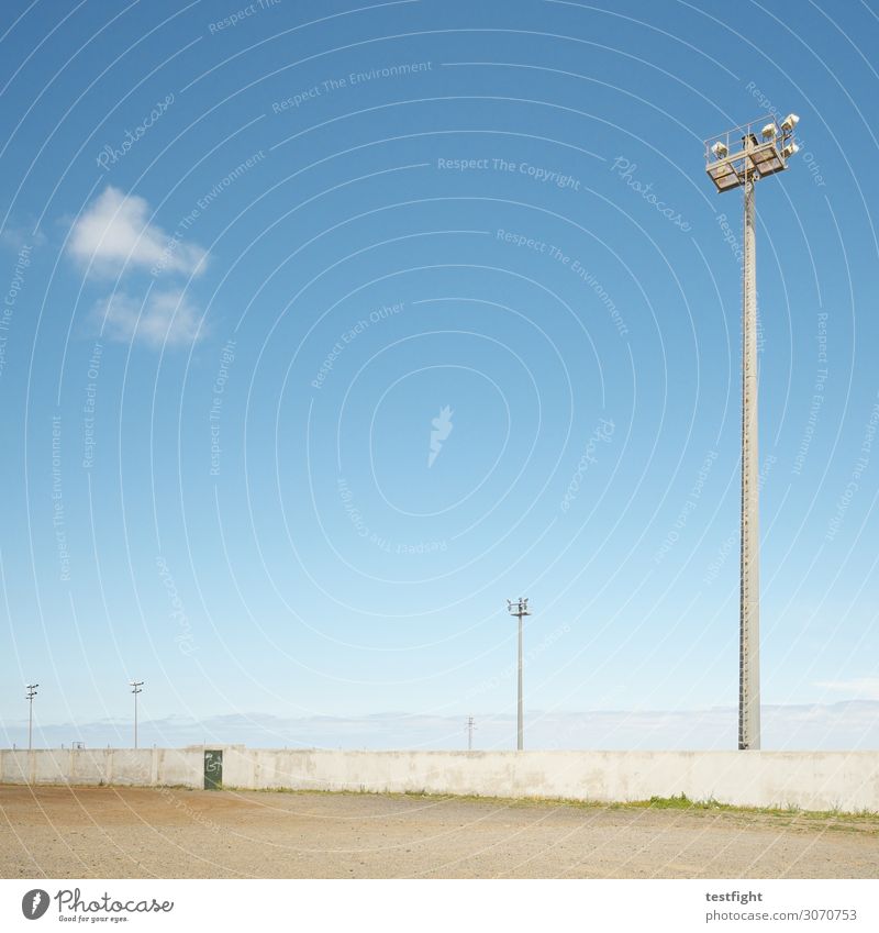 cloud Village Tower Manmade structures Wall (barrier) Wall (building) Tall Lighting Floodlight Backyard Lamp post Sky Clouds Blue Colour photo Exterior shot