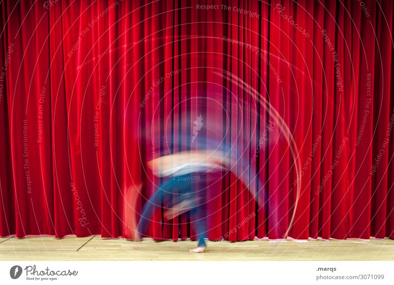 acrobatics Entertainment Event Human being Adults 1 Stage play Actor Dancer Culture Shows Movement Rotate Esthetic Crazy Red Colour Dynamics Drape Acrobatics