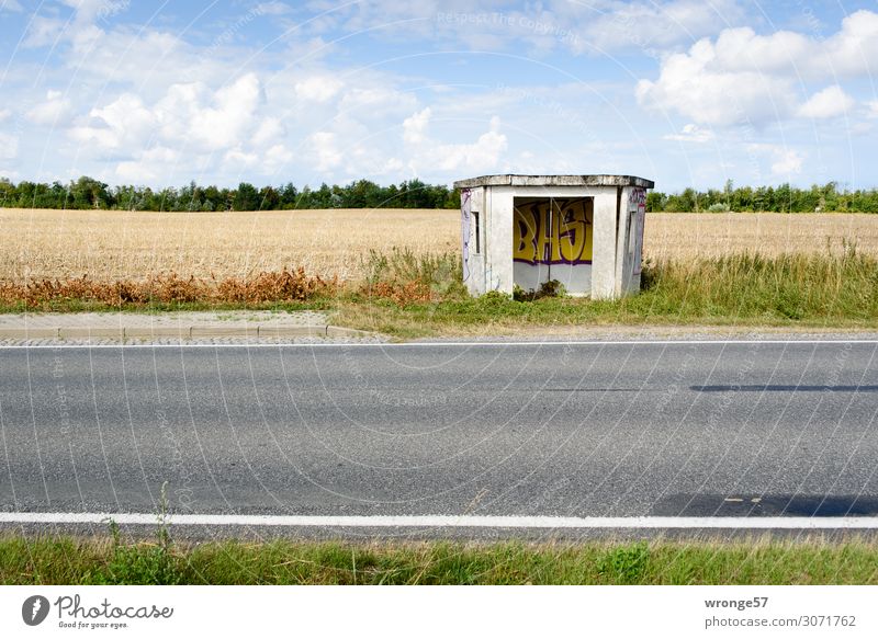 on the road again | Art Space Building Shelter Traffic infrastructure Passenger traffic Public transit Rush hour Road traffic Bus travel Street Country road Old