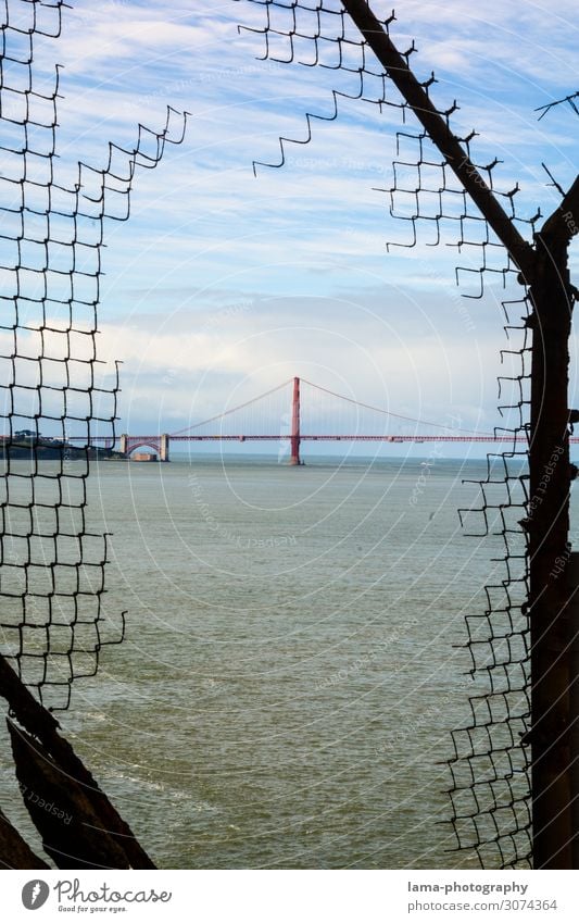 View into freedom Vacation & Travel Freedom Ocean Coast San Francisco San Francisco bay California USA Americas Bridge Manmade structures Architecture