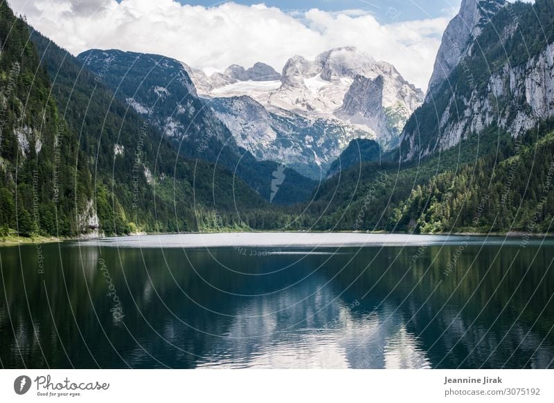 Mountains with clouds at lake in Austria Swimming & Bathing Vacation & Travel Tourism Trip Freedom Summer Summer vacation Hiking Environment Landscape Alps