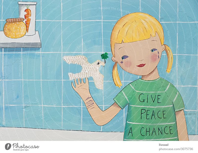 give peace a chance, graffiti Lifestyle Elegant Style Design Beach Ocean Child Art Artist Work of art Painting and drawing (object) Street Bird Graffiti