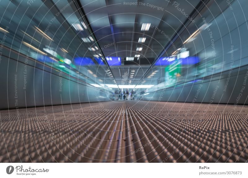 Moving walkway in an airport. Design Vacation & Travel Tourism Work and employment Profession Workplace Economy Industry Trade Business Work of art Architecture