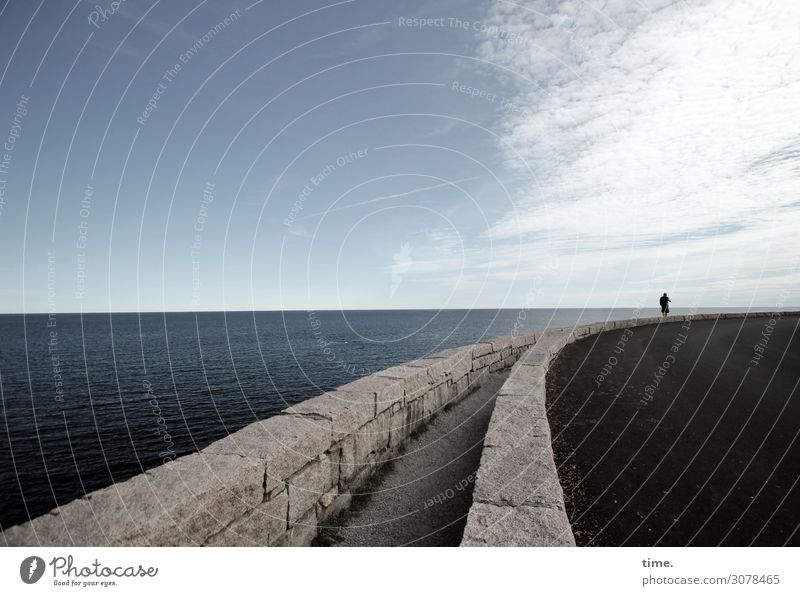 into the great wide open on the road again Masculine Man Adults 1 Human being Environment Nature Landscape Sky Clouds Horizon Coast Ocean Wall (barrier)