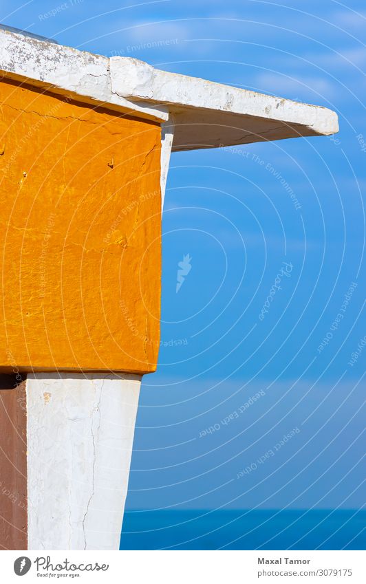 Abstract view of a blue shelter on the Adriatic sea Relaxation Leisure and hobbies Vacation & Travel Tourism Summer Beach Ocean Nature Landscape Sand Sky Clouds