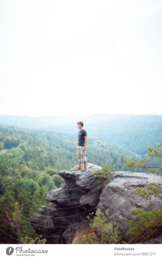 #A2# Sandstone view Environment Nature Landscape Esthetic Nature reserve Love of nature Experiencing nature Saxon Switzerland Mountain Man Vantage point