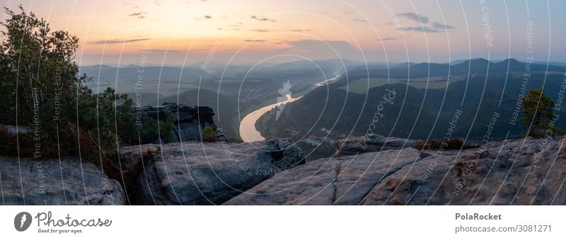 #A# Saxon Switzerland in the morning Environment Nature Landscape Climate Esthetic Nature reserve Love of nature Force of nature Experiencing nature