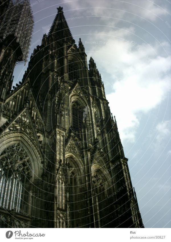 South Tower Cologne Cathedral Gothic period Clouds Ambitious Back-light House of worship Dome Religion and faith Sun Tall Architecture