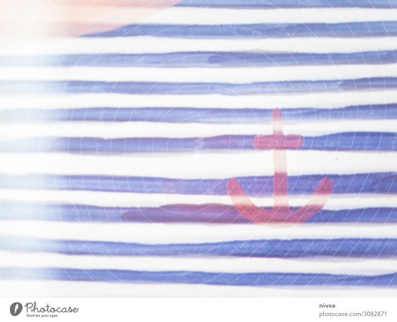 anchor Anchor lines Blue Painting and drawing (object) Drawing Art Painting (action, work) Colour Harbour Maritime Paintbrush Painting (action, artwork)