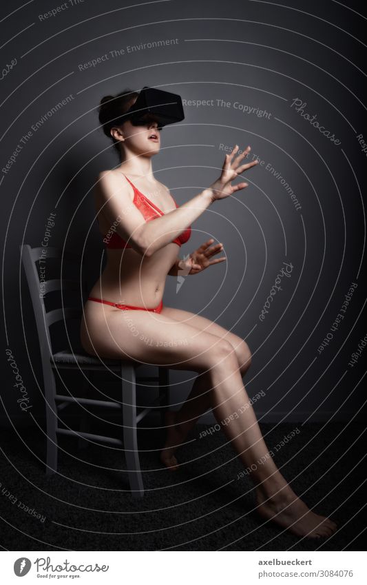 VR Virtual Reality Cybersex Lifestyle Leisure and hobbies Playing Headset Technology Entertainment electronics Advancement Future High-tech Human being Feminine