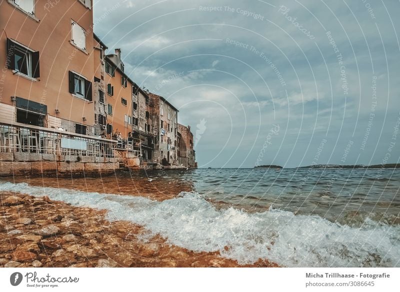 Port of Rovinj, Croatia Vacation & Travel Tourism Summer Summer vacation Ocean Landscape Water Sky Clouds Sunlight Beautiful weather Europe Port City Old town