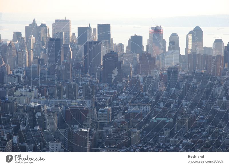 New York 2 Manhattan High-rise Architecture skycline Fog View from Empire State Building Silhouette