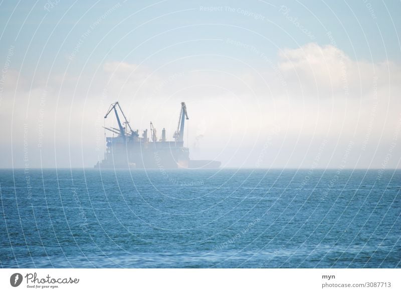 Tanker ship in the fog on the sea ghost ship Oil tanker Fog Navigation tankers Ocean Container ship Misty atmosphere Shroud of fog Fog bank Ghosts & Spectres