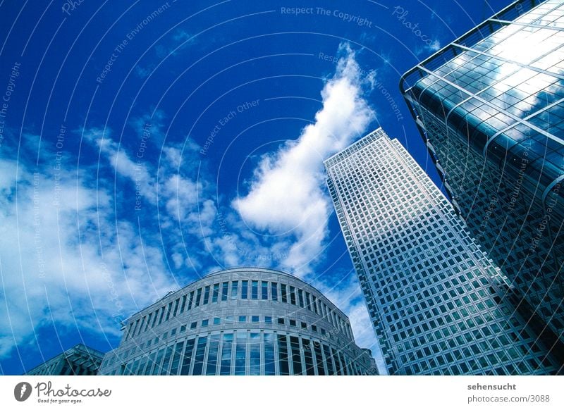 skyline london London High-rise Window Reflection Clouds Wide angle Architecture Skyline Blue port area