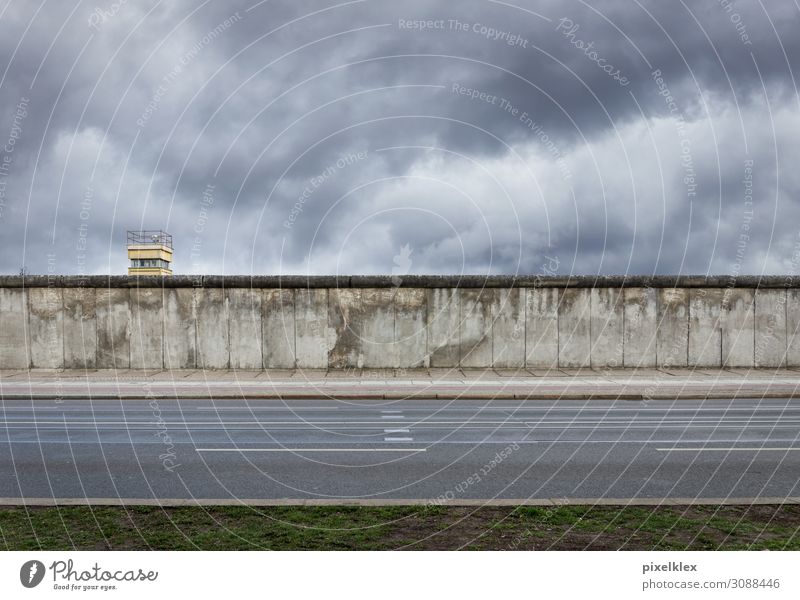 Berlin Wall with Watchtower Downtown Berlin Germany Europe Town Capital city Deserted Tower Manmade structures Building Watch tower Wall (barrier)