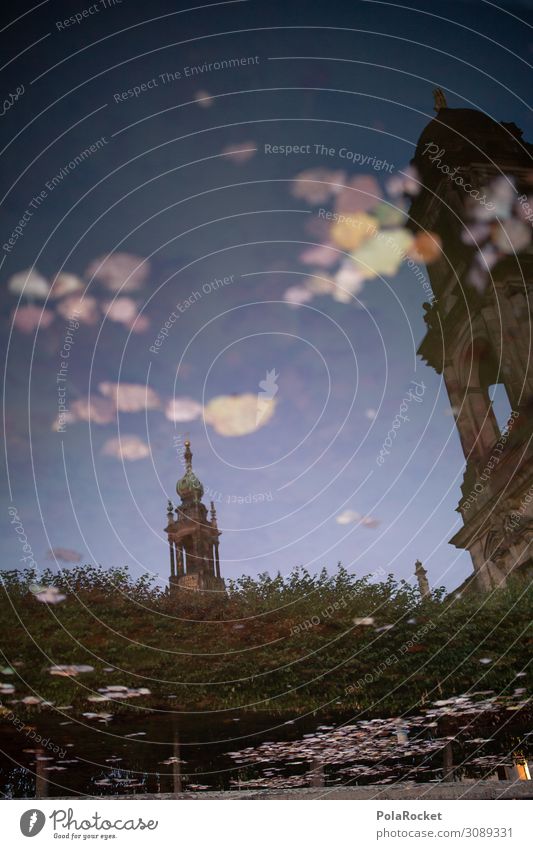 #A# Dresden mirror Art Work of art Esthetic Reflection Dresden Hofkirche Saxony Colour photo Multicoloured Exterior shot Detail Experimental Abstract Deserted