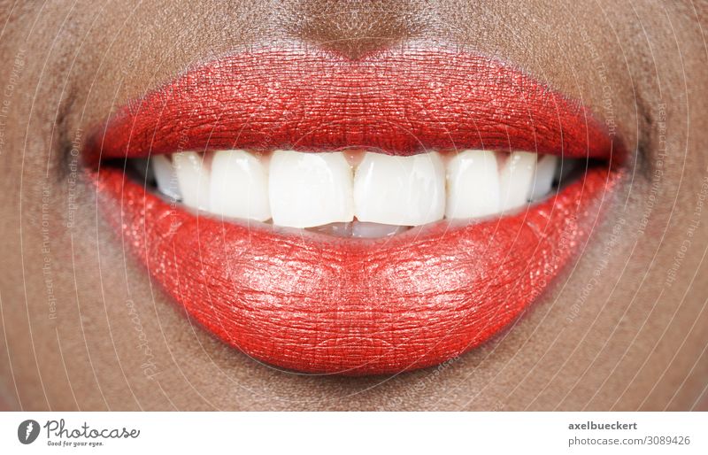 Red lips white teeth Beautiful Make-up Lipstick Health care Human being Feminine Young woman Youth (Young adults) Woman Adults Mouth Teeth 1 18 - 30 years