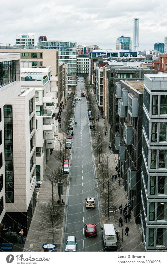 Hambur View from Elbphilharmonie Hamburg Town Cities House (Residential Structure) houses Clouds rainy bridge Germany Northern Germany Street Landscape format