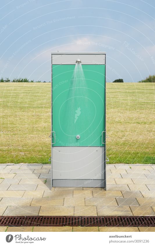 Outdoor shower at the green beach Lifestyle Wellness Swimming pool Leisure and hobbies Summer Beach Meadow Wet Beach shower Shower (Installation)