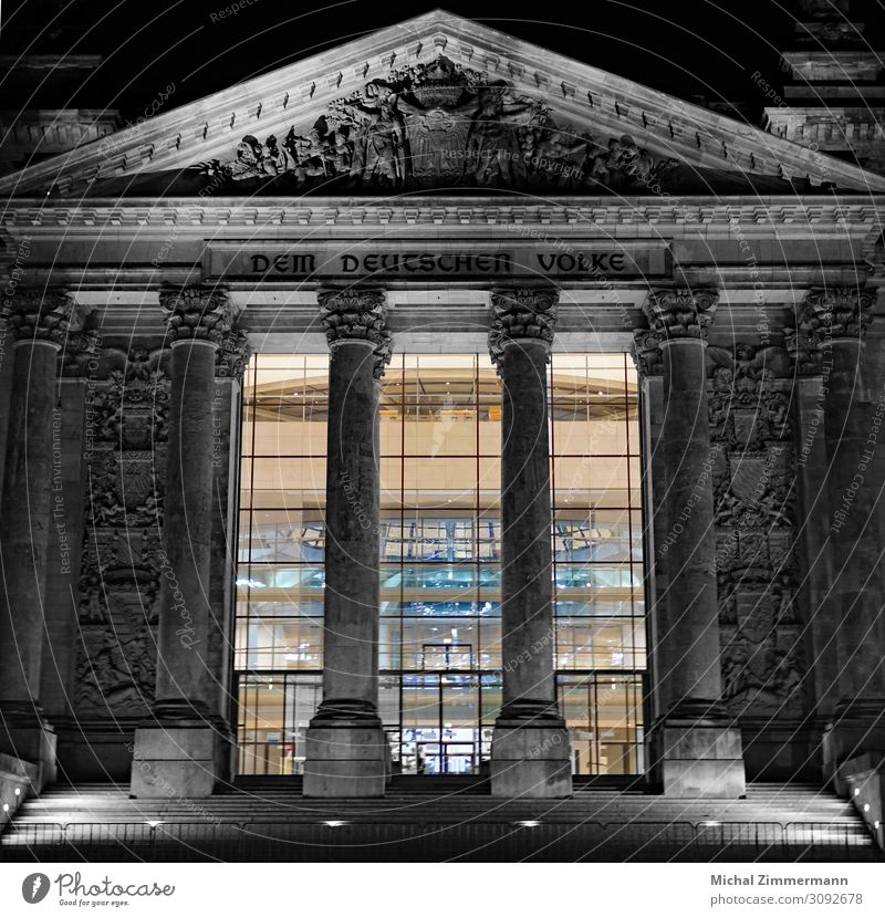 Reichstag Building Berlin Capital city Deserted Manmade structures Stairs Facade Tourist Attraction Landmark Esthetic Moody Architecture Fascist