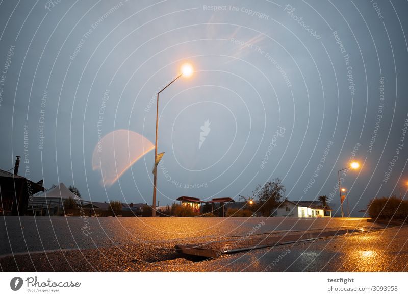 rain Town Downtown House (Residential Structure) Transport Road traffic Street Dark Rain Night shot Lighting Lantern Reflection Colour photo Exterior shot