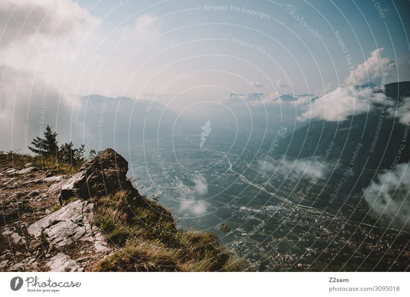 Merano City Hiking Environment Nature Landscape Sky Clouds Summer Beautiful weather Alps Mountain Peak Gigantic Sustainability Natural Crazy Blue Calm