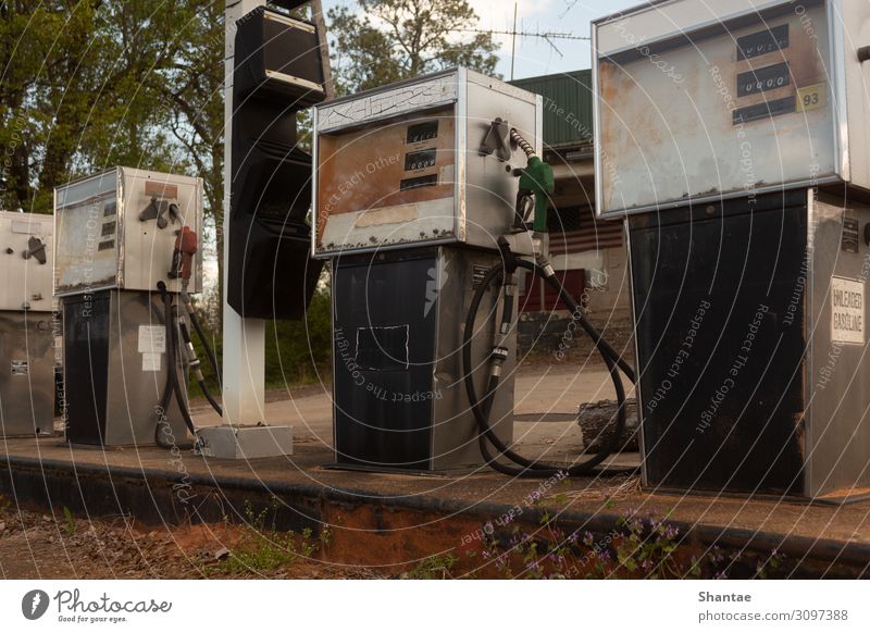 Abandoned Gas Station Vacation & Travel Gas station attendant Petrol station Economy Energy industry Closing time Environment Nature Climate change Old town