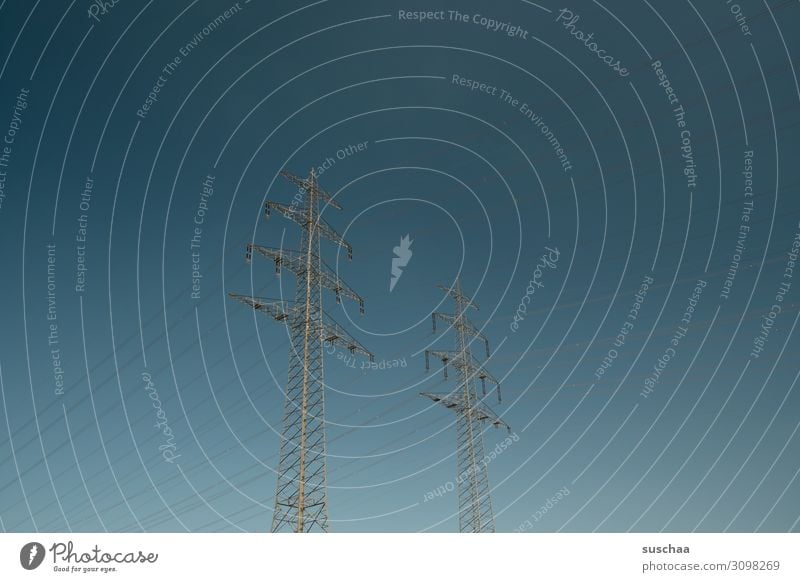 stream Energy Cables Electricity pylon High voltage power line Energy industry Technology Sky Power transmission Transmission lines high voltage