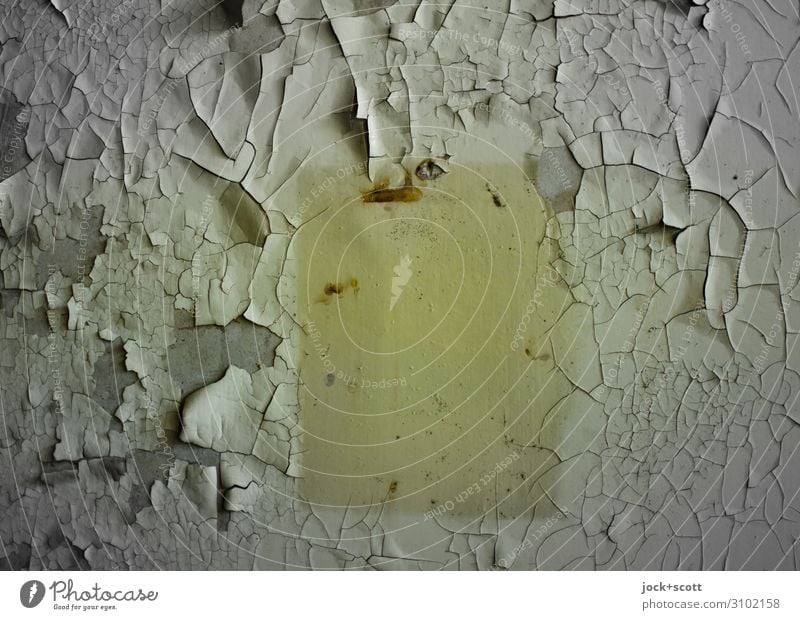 time pressure Wall (building) Decoration Imprint Rectangle Surface structure Gloomy Apocalyptic sentiment Inspiration Decline Transience Change Time