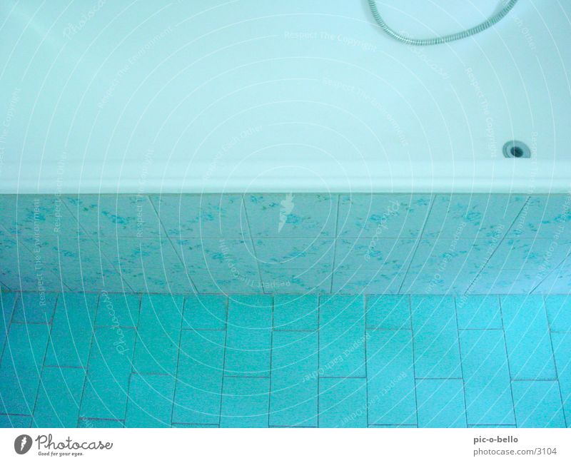 bathroom and blue Bathroom Turquoise Bathtub Light Photographic technology Tile Blue Shadow