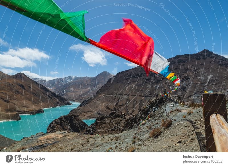 Tibetan Prayer Flags Vacation & Travel Tourism Trip Adventure Sightseeing Mountain Culture Environment Nature Landscape Himalayas Religion and faith Asia