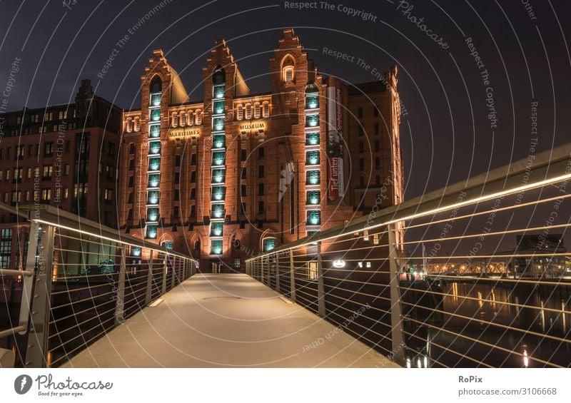 Maritim museum of Hamburg at night. Lifestyle Design Leisure and hobbies Vacation & Travel Tourism Sightseeing City trip Night life Work and employment Factory