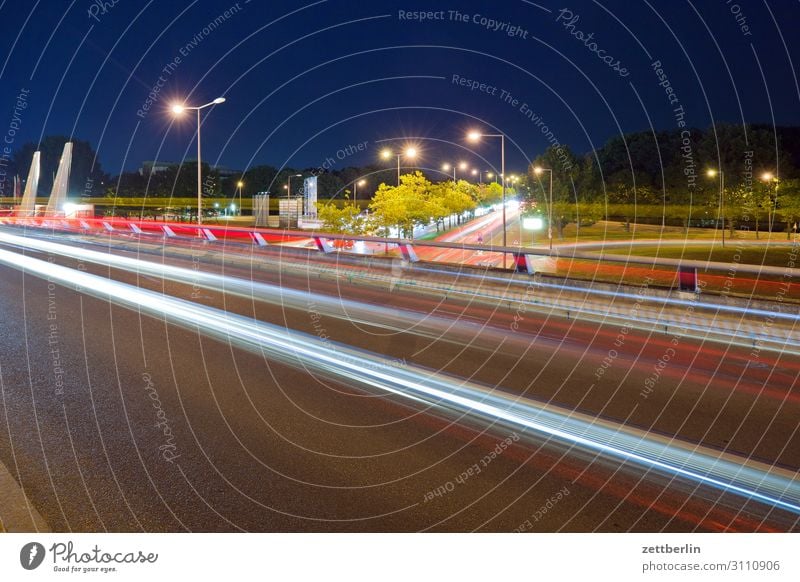 Road traffic at night Evening Movement blink Multicoloured Dark Dynamics Fantasy Glittering Airport Art Light Visual spectacle Light writing Light painting